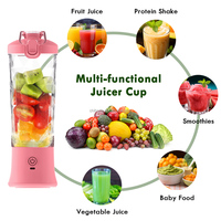 Hoge kwaliteit elektrische draagbare waterdichte sapcentrifuge 600ml 6 roestvrijstalen messen USB oplaadbaar smoothie buiten fruit
