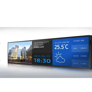 Ultra Wide stretched Bar LCD advertising display/ads player LCD commercial Ultra stretched bar lcd display