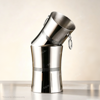 Seau à glace isotherme double paroi en acier inoxydable de haute qualité avec poignées annulaires pour vin et bière, outils de bar pour la maison et les fêtes