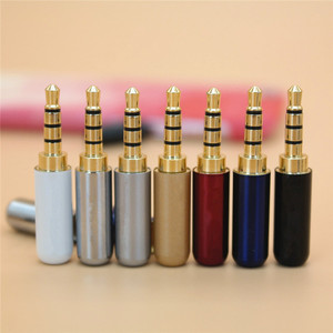 Conector de audio macho de 3.5mm, todo de cobre, chapado en oro, de 3 o 4 polos, para cables DIY - Product Image 1