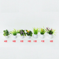 3-5Cm Mini Pot Lanskap Bunga Pot Bunga Hijau Tanaman Buatan Mini Plastik Arsitektur Skala Ho Model Kereta Pohon
