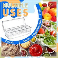 Grand porte-condiments isotherme de style européen avec 4/5 compartiments amovibles (2,5 tasses), sans BPA, écologique, en PET jetable