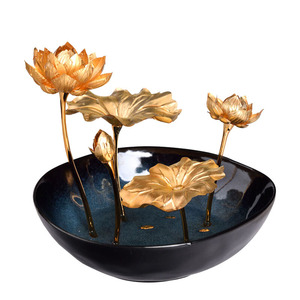 Vente en gros d'usine, cadeaux d'affaires haut de gamme, entreprise, bureau, plantes en pot, feuille d'or 24 carats, pivoine, lotus, orchidée, ornements - Product Image 3