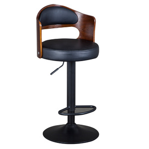Taburete Alto Giratorio Moderno, Económico y Elegante, con Estructura de Madera Marrón y Metal, para Sala de Estar, Cocina, Bodas y Hoteles - Product Image 2