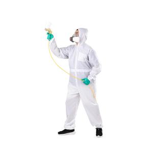 Combinaison de peinture en polyester couleur blanche combinaison de pulvérisation en fibre de carbone <span class=keywords><strong>antistatique</strong></span> réutilisable - Product Image 1