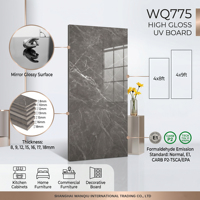 Panneau MDF brillant effet miroir UV, panneau PVC imitation marbre, panneau haute brillance pour miroir de salle de bain, crédence, décoration commerciale 4x8 4x9 pieds