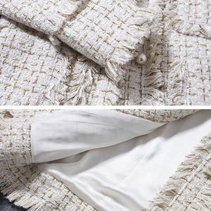 थोक ऊन जैकेट प्लेड ट्वीड खाई ढीला कोट महिलाओं निगल बांधना परिधान परिधान कपड़े - Product Image 3