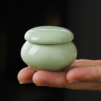 Pot scellé de style vintage chinois, mini pot en céramique avec couvercle, 20 ml, petit récipient de rangement en porcelaine brillante pour le thé, les cosmétiques