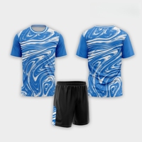 Set Jersey Sepak Bola Lengan Pendek Bahan Bernapas Cetak Digital |   Seragam Tim Kustom Anti-Bakteri Penyerap Keringat 100% Poliester