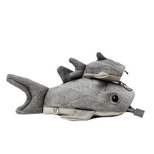 Zaino all'ingrosso 3D <span class=keywords><strong>squalo</strong></span> zaino leggero <span class=keywords><strong>con</strong></span> chiusura a cerniera regalo di natale morbido <span class=keywords><strong>squalo</strong></span> grigio borsa a tracolla - Product Image 1