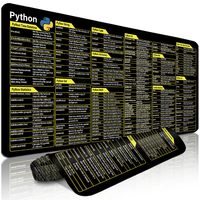 Alfombrilla de Escritorio Extendida con Atajos de Teclado Python, Bloc de Notas Extendido con Atajos de Oficina, Alfombrilla de Ratón Pequeña Adecuada para Teclado de Portátil
