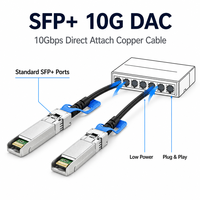 Kabel DAC SFP+ 10G Alternatif Tembaga yang Hemat Biaya untuk Modul Optik Pasif Direct Attach Rack Cabling Pusat Data Server