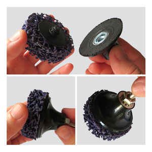 33 disques de ponçage à changement rapide de <span class=keywords><strong>2</strong></span> pouces, support de tige de 6 mm, système Roll Lock, disques de décapage et de nettoyage faciles, roue de décapage pour l'élimination de la peinture et de la rouille - Product Image 4