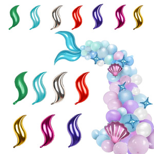 18/24/36Inch S Hình Dạng Lá Bóng Bay DIY Nàng Tiên Cá Đuôi Inflatable Không Khí Helium Bóng Bay Sinh Nhật Nàng Tiên Cá Đảng Trang Trí Nguồn Cung Cấp - Product Image 2