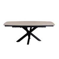 Une usine chinoise vend des meubles de salle à manger en verre trempé 8 places personnalisés, modernes, légers, sur pieds en métal de luxe, en céramique pour table