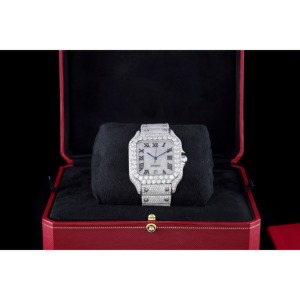 Montre automatique mécanique de luxe pour homme Miyota, en acier inoxydable, avec logo personnalisé, sertie de diamants Moissanite VVS, 35 mm, pour le dropshipping - Product Image 4