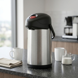 Carafe à café isotherme en acier inoxydable, distributeur à pompe à double paroi isolé pour café - Product Image 1