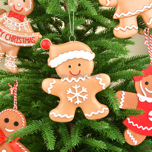 Beautiful <b>Gingerbread</b> Man <b>Christmas</b> Tree Hanging Ornaments Plastic & Wood Eco-Friendly Durable Wholesale From Factory - Product Image 4
