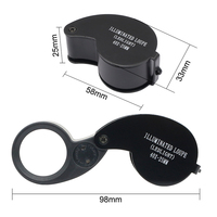 40X Magnifying Glass Jewelers Loupe Pocket Folding Magnifier Light Watch Coins Stamps Gems Jewelry Diamond Identifying