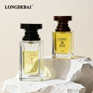 New Arrival Custom clear 30ml 50ml 100ml Square Empty Crimp Pump Sprayer Perfume Glass <b>Bottle</b> with Lid - Product Image 3