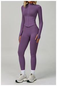 Ensembles sans couture pour femmes pour les sports d'extérieur Veste et leggings de yoga à séchage rapide Costumes de yoga pour femmes - Product Image 2