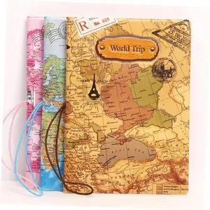 Funda protectora de cuero para documentos, mapa, BILLETERA, funda para pasaporte World Holding