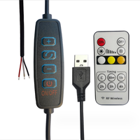 Contrôleur USB dimmable de 1,5 m, 3 broches DC 5V, variateur de lumière LED pour bande lumineuse avec interrupteur à distance, fil pour lampe CCT à 3 couleurs