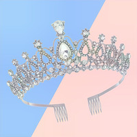 Vente chaude : Diadème de mariée princesse, peigne, accessoire de cheveux de mariage en alliage à strass stéréo, plaqué or, pour fiançailles
