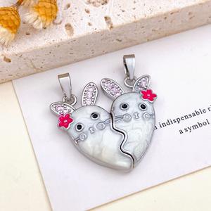 <span class=keywords><strong>BD</strong></span>-D948 Accessoires de la Saint-Valentin à la mode Pendentif en diamant en forme de cœur magnétique Pendentif d'amitié pour couple pour femmes et hommes - Product Image 2