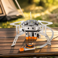 Réchaud pliable portable léger à trois brûleurs résistant au vent, allumage électronique, carburant au butane, haute puissance pour le camping et les pique-niques