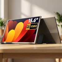 Moniteur portable 15,6 pouces ultra-fin, écran TN 1080P 60Hz, extension d'écran pour ordinateur portable de jeu, haut-parleur intégré