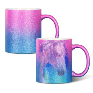 Mug à sublimation à paillettes dégradées 11oz - Design scintillant personnalisable (6 styles de couleurs) - Transfert thermique DIY - Mugs en céramique personnalisés - Product Image 5