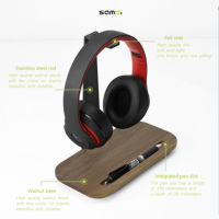 Support universel pour casque en bois de noyer SAMDI pour casques de jeu et accessoires pour téléphone Airpods Max