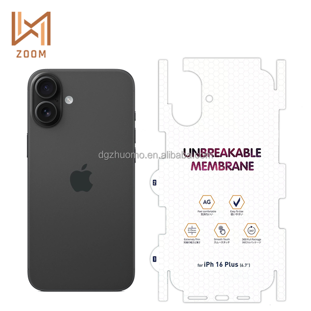 Soft Ultra-Thin Anti Scratch Full Coverage TPU Mobile Phone Back Stickers Grade AAA Waterproof Easy Installation 16 Plus 17 2.5D