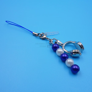 Breloque de téléphone portable en métal avec pendentif casque et perles imitation perle pour la décoration de téléphone - Product Image 2