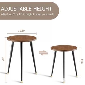 Nordic Style Solid Wood Flower <b>Stand</b> Round Metal Legs Adjustable Height For Living Room Balcony Plant Display - Product Image 4