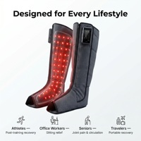 Masseur de compression des jambes sans fil personnalisé avec logo OEM, bottes de récupération à 6 chambres, lumière rouge 660 nm, certifié CE