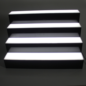 4 Steps Acrylic White LED Lighted Liquor Bottle Display Rack Lucite Led Wine Bottle <strong>Drinks</strong> <strong>Shelf</strong> for bar - Product Image 4