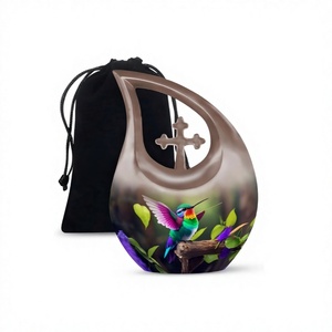 Vente chaude Top Haute Qualité Belle Larme Humming Bird Crémation Urne Commémorative Pour Les Cendres Humaines Avec Sac De Velours Gratuit - Product Image 1
