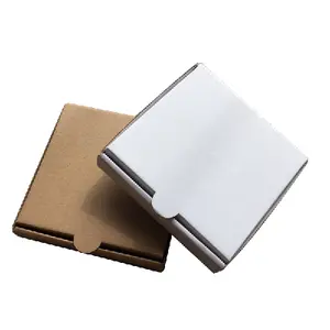 Mini boîte à pizza kraft blanche ondulée de taille de logo boîte à pâtisserie blanche boîte à gâteau blanche vente en gros personnalisée
