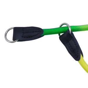 Moda Color Productos para mascotas Ajustable y PU Cuero Nylon Cuerda colorida Correas Collar de perro al por mayor - Product Image 4