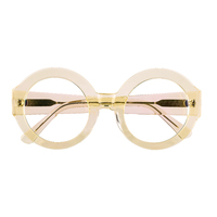 Lunettes rondes rétro mode féminine Monture en acétate coloré avec correspondance en forme de visage avec gros diamant
