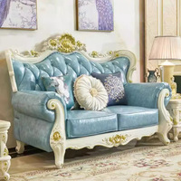 Canapé de salon de luxe pour hôtel européen, mobilier en cuir véritable, ensemble de canapés uniques de style royal pour la maison