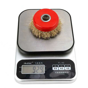 125mm Cup-Shaped Steel <b>Wire</b> <b>Brush</b> and 100mm <b>Angle</b> <b>Grinder</b> with 16-Hole Red Cup for Rust Removal Deburring - Product Image 3