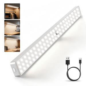 <b>LED</b> Under Cabinet <b>Light</b> Human <b>Motion</b> <b>Sensor</b> Rechargeable Dimmable Magnetic Design Counter Lamp for Kitchen Wardrobe Cupboard - Product Image 1