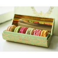 Conception personnalisée de boîte d'emballage de macaron alimentaire boîte d'emballage en papier de gâteau biscuit pâtisserie donut macaron boîtes de luxe à tiroir de chocolat sucré