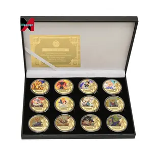 Dragoned a Ball Moneda de oro chapada en oro Son Goku Vegeta Monedas conmemorativas Niños Colección clásica de anime Recuerdo de juguete