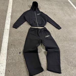 Conjunto de Sudadera con Capucha y Pantalones Deportivos Holgados de Pierna Recta con Costuras en Contraste Personalizables, Fabricante de Chándales de Felpa Técnica - Product Image 3