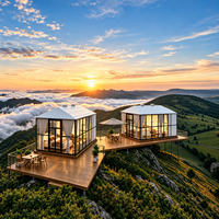 Maison de glamping en polycarbonate transparent, cabane de jardin préfabriquée pour hôtel, complexe hôtelier, camping, hébergement