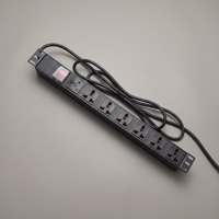 PDU 1U pour montage en rack, protection contre les surtensions à 8 ports, 240V 12A, unité de distribution d'alimentation en alliage d'aluminium pour armoire extérieure, télécommunications, IP20